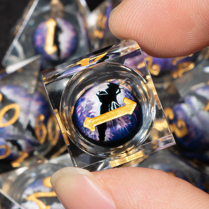 Creepy Eyes Resin Dice Set for DND 7 pieces