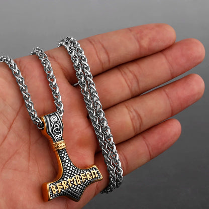 Nordic Viking Thor's Hammer Stainless Steel Necklace