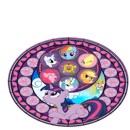 Kids Round Room Rug with My Little Pony Print