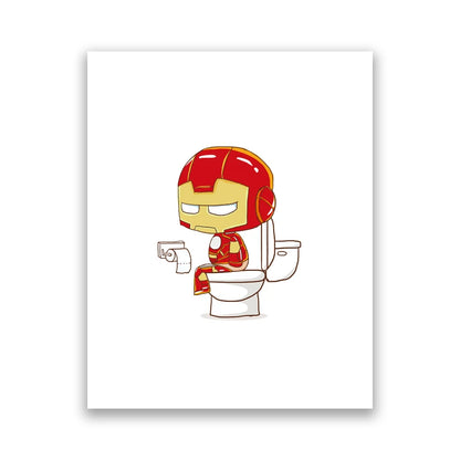 Toilet Humour Wall Art featuring Superheros