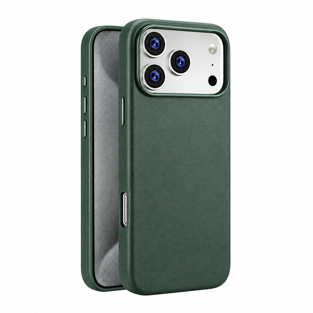 Green magnetic PU leather iPhone case
