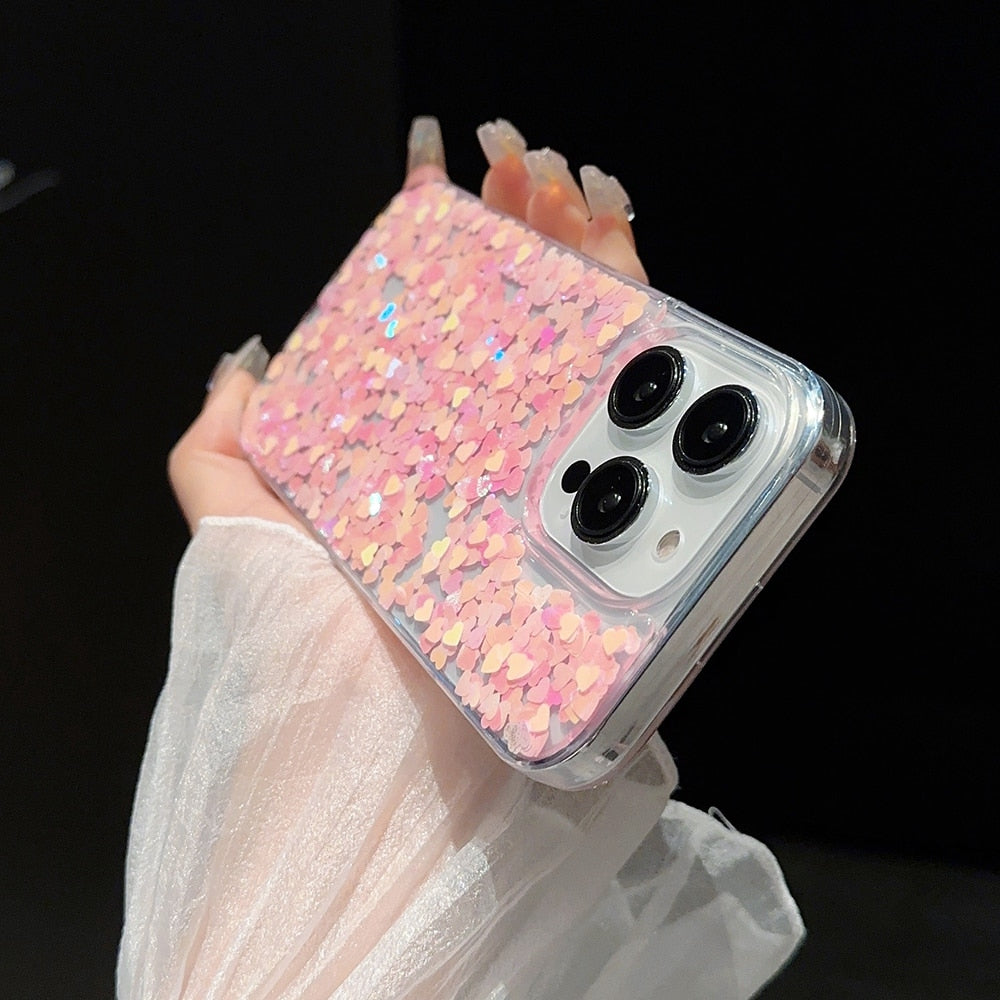 Round Glittery Sparkles Epoxy iPhone Case