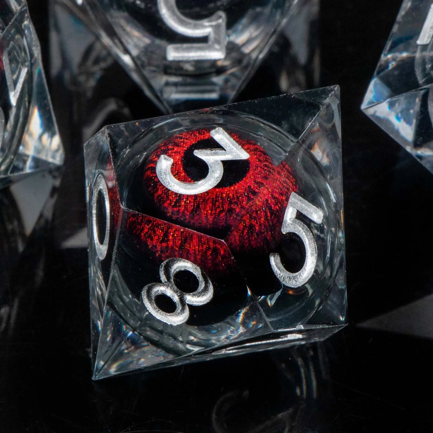 Creepy Eyes Resin Dice Set for DND 7 pieces