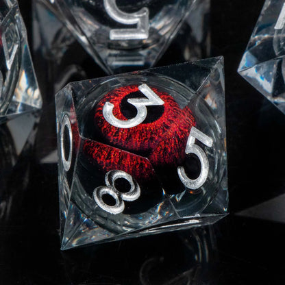 Creepy Eyes Resin Dice Set for DND 7 pieces