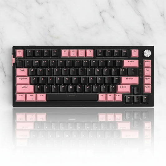 MageGee SKY81 75% Mechanical Gaming Keyboard - Black/Pink