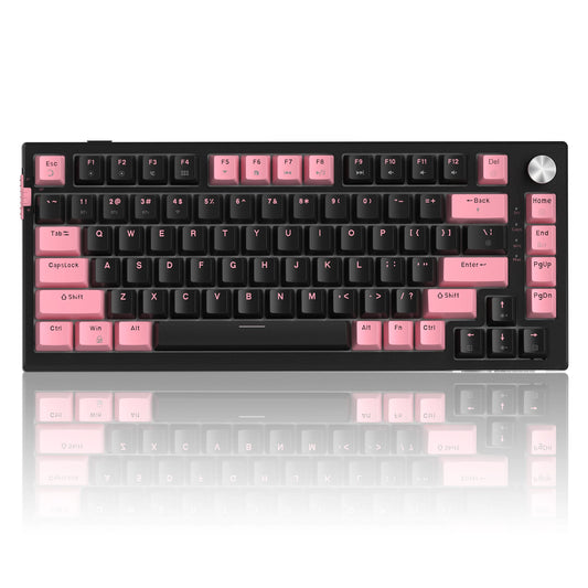 MageGee SKY81 75% Mechanical Gaming Keyboard - Black/Pink
