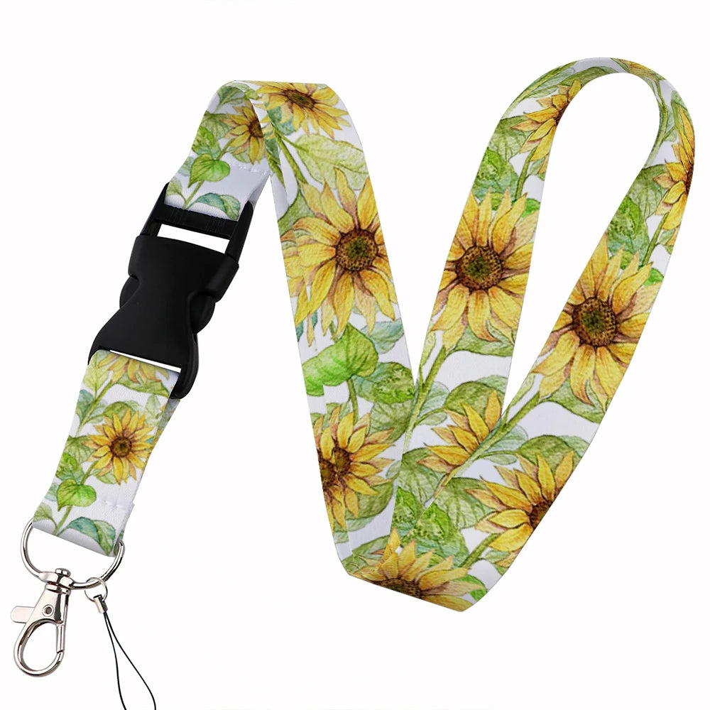 Beautiful Floral Work or School Lanyards