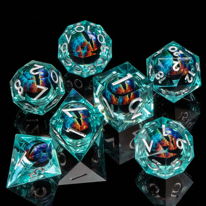 Creepy Eyes Resin Dice Set for DND 7 pieces