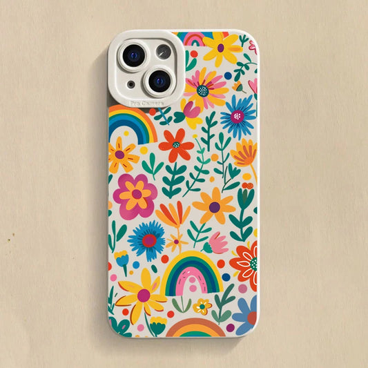 Colourful Flowers Silicone Phone Case (for iPhone)