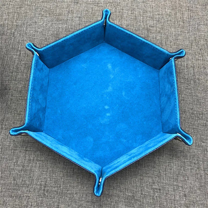 Folding Dice Tray – PU Leather & Velvet Rolling Tray