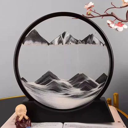 3D Moving Sand Art Glass Desk Stand