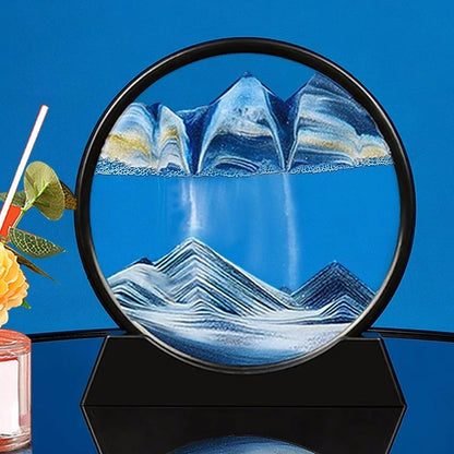 3D Moving Sand Art Glass Desk Stand