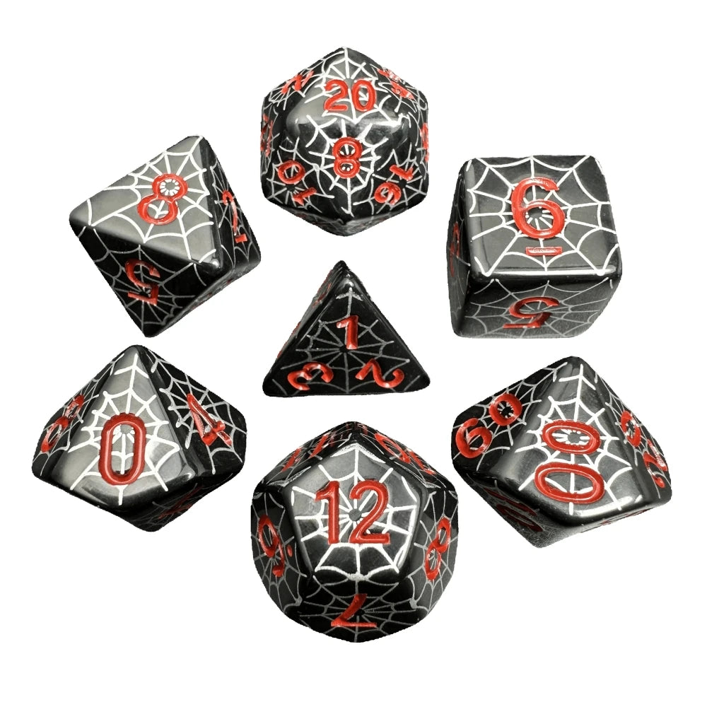 Spiderweb 7 Piece DND Dice Set