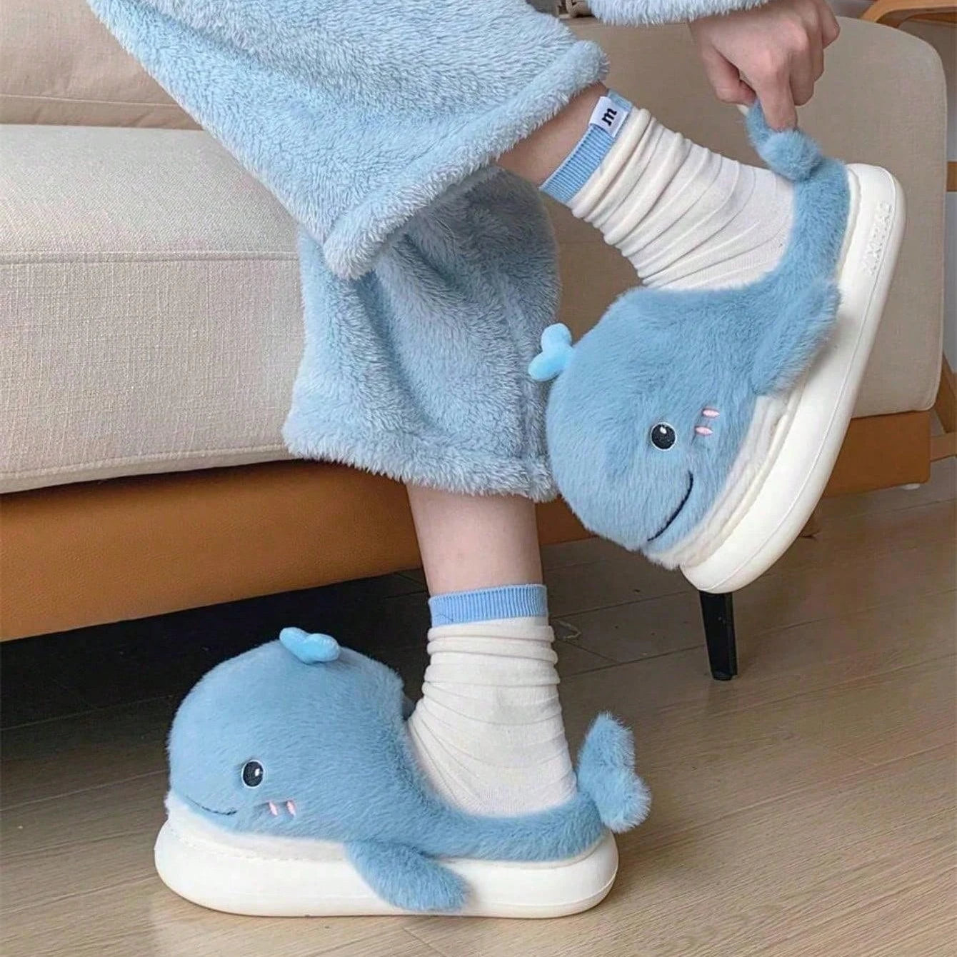 Adult Novelty Whale Home Slippers