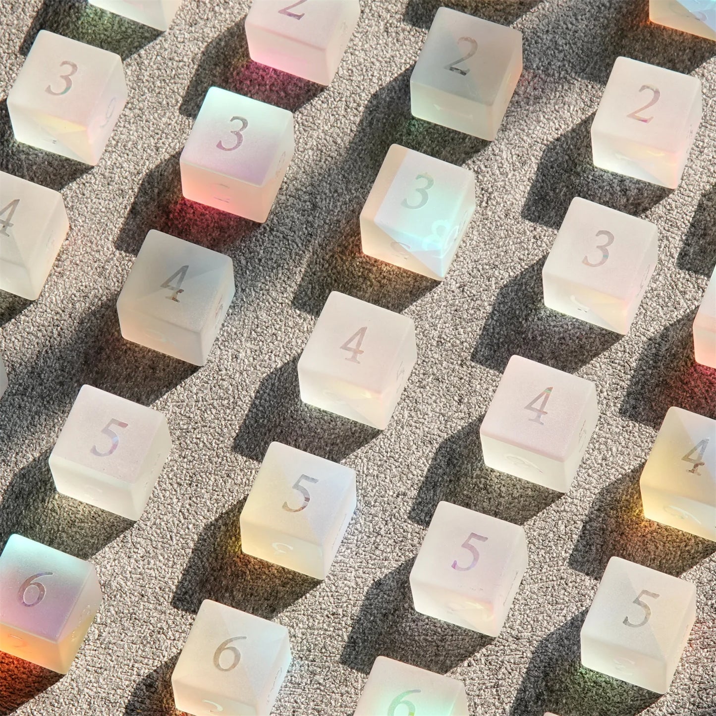 Frosted Rainbow DND Dice Set