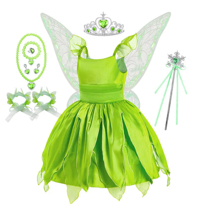 Kids Costume of Green Fairy Princess like Tinkerbell