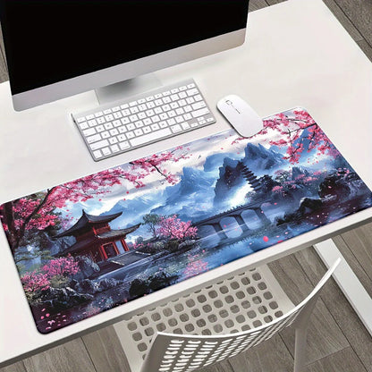 Cherry Blossom Landscape Desk and Keyboard Mat