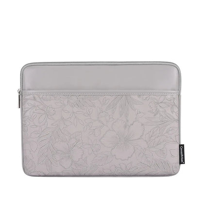 Floral Embossed PU Leather Laptop Bag