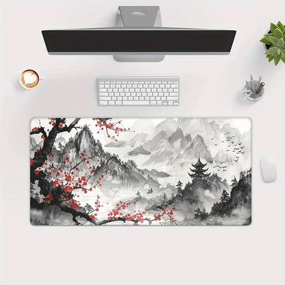 Cherry Blossom Landscape Desk and Keyboard Mat