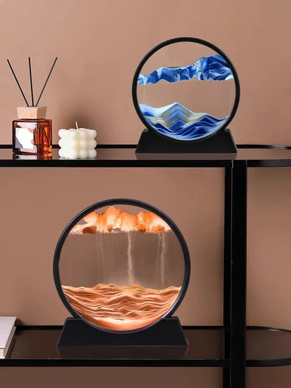3D Moving Sand Art Glass Desk Stand