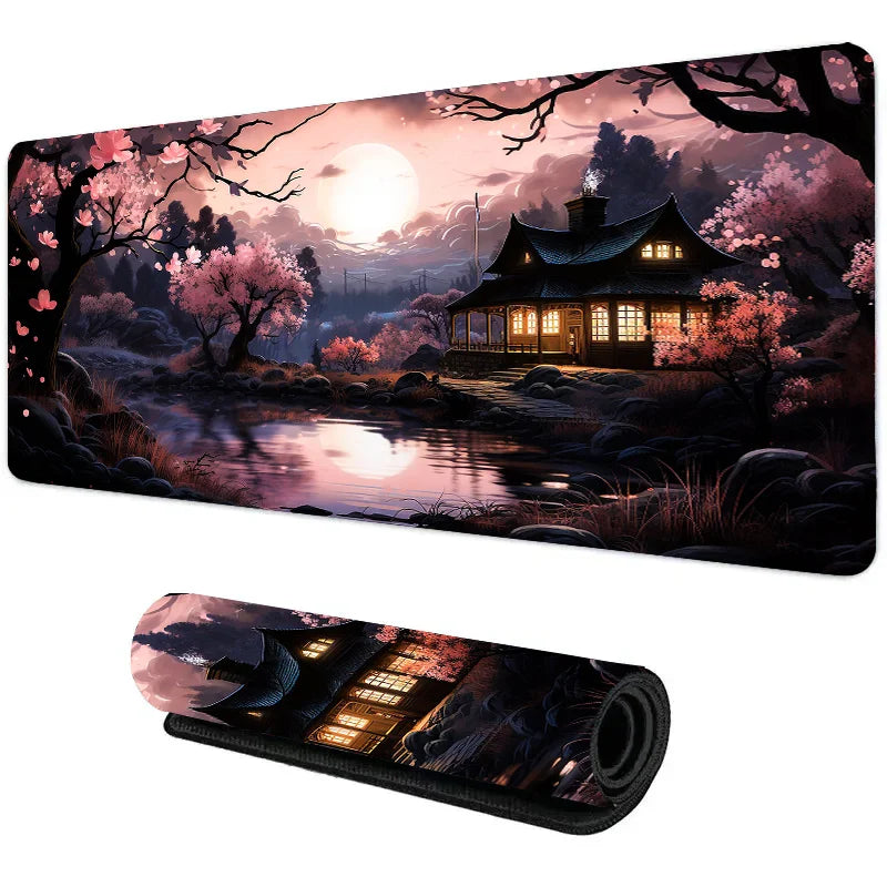 Japanese Moonscape Computer Desk Mat