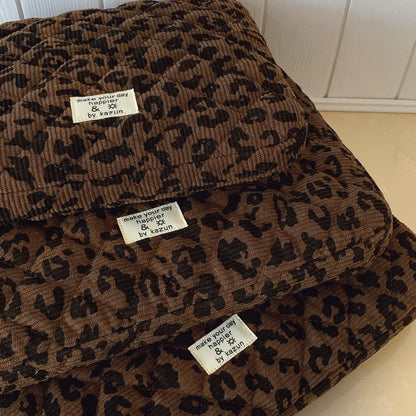 Brown Leopard Print Laptop Bag