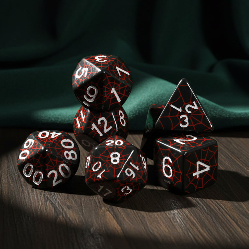 Spiderweb 7 Piece DND Dice Set