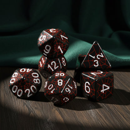 Spiderweb 7 Piece DND Dice Set