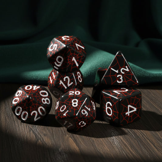 Spiderweb 7 Piece DND Dice Set