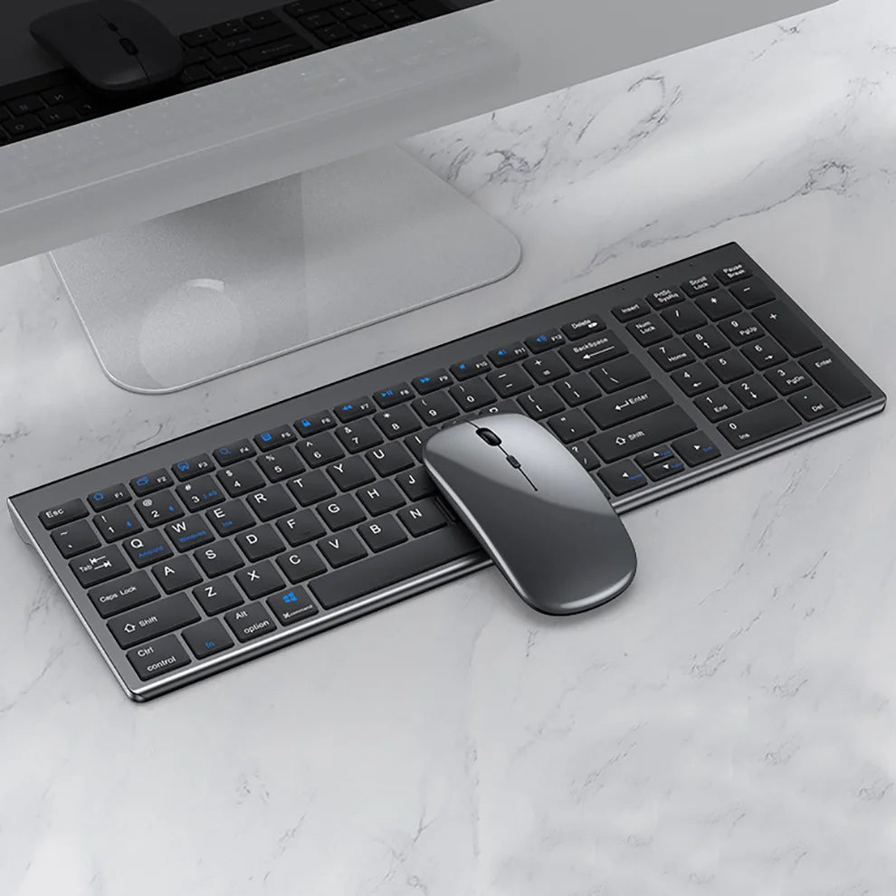 Slim Rechargeable Bluetooth Keyboard and Mouse Set