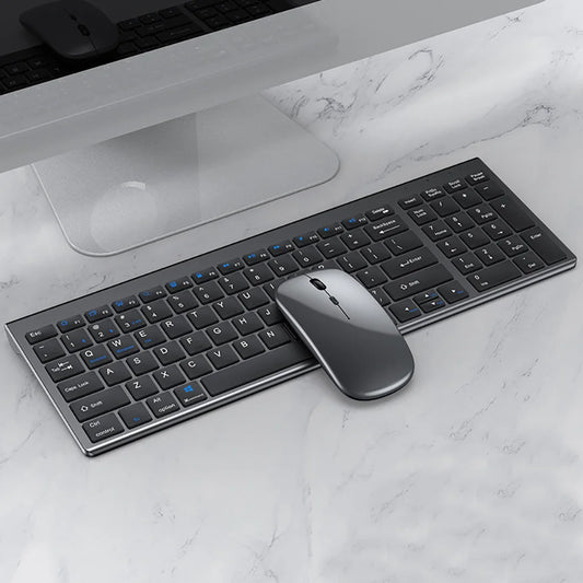 Slim Rechargeable Bluetooth Keyboard and Mouse Set
