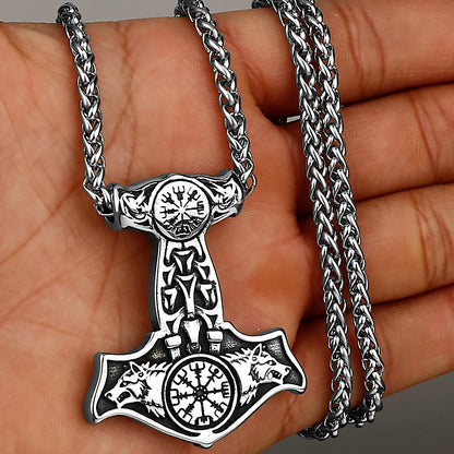 Nordic Viking Thor's Hammer Stainless Steel Necklace