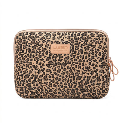 Leopard Print Canvas Laptop Bag with Handles – 13–16 Inch