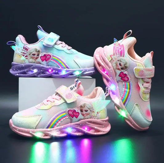 Elsa Frozen Light-Up Kids Sneakers