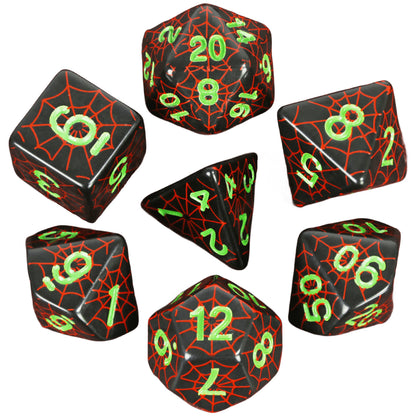 Spiderweb 7 Piece DND Dice Set