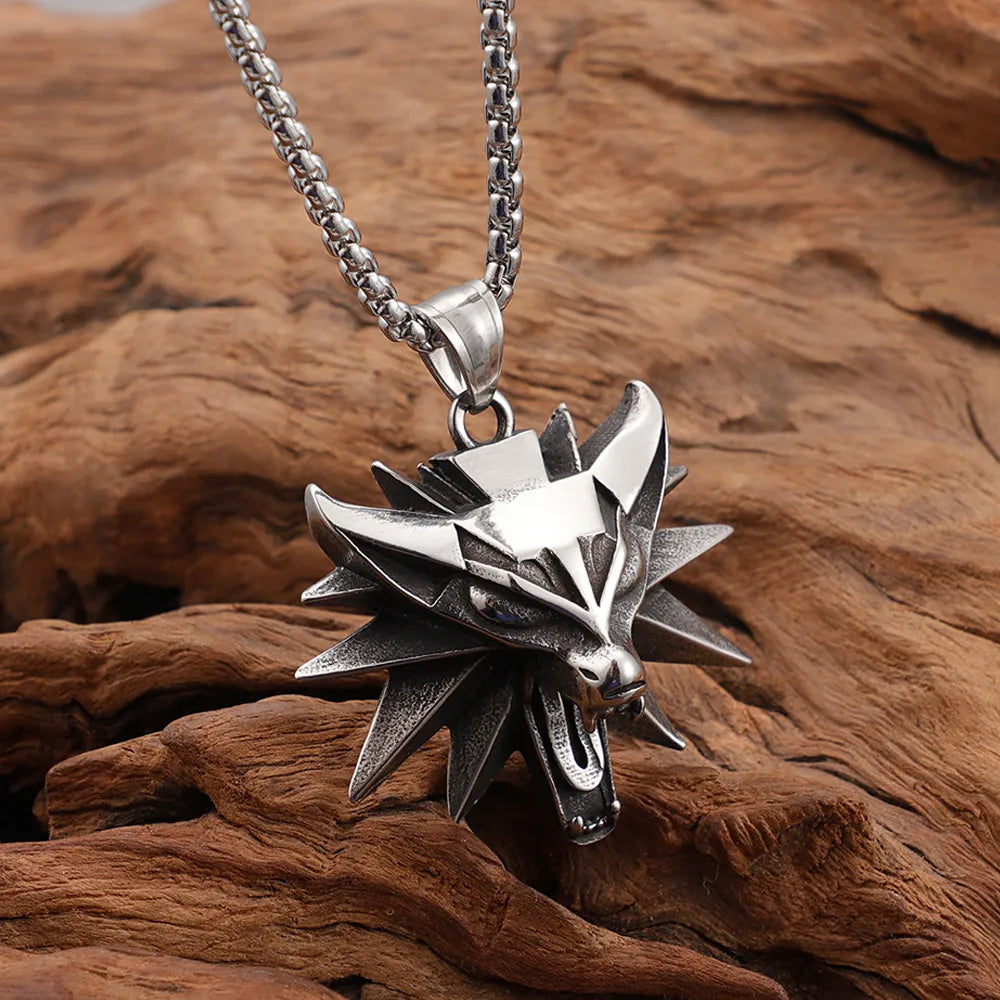 The Witcher Wolf Head Pendant Necklace