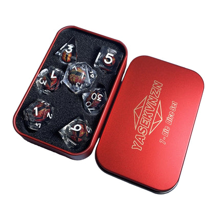 Suspended Eyeball 7 Piece Resin Dice Set