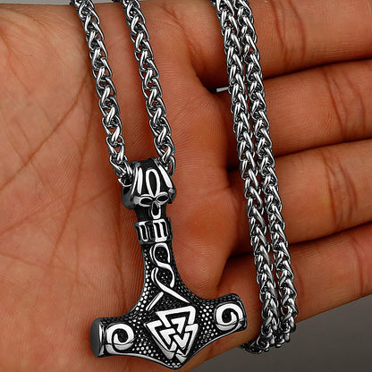 Nordic Viking Thor's Hammer Stainless Steel Necklace