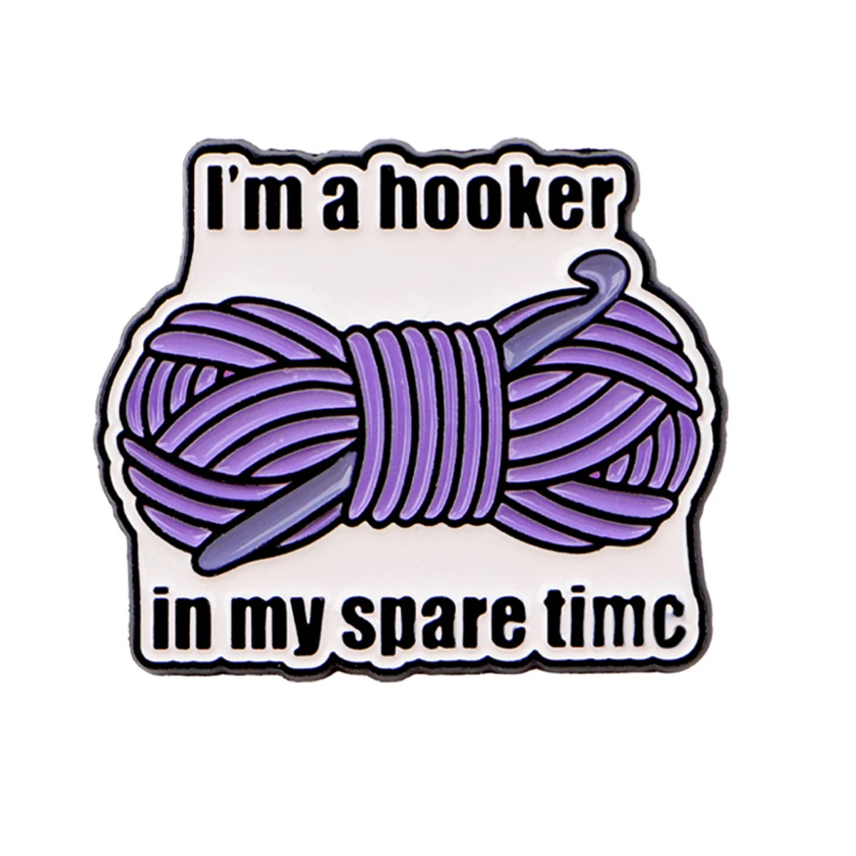 Knitting Hooker Funny Enamel Pin
