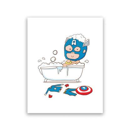 Toilet Humour Wall Art featuring Superheros