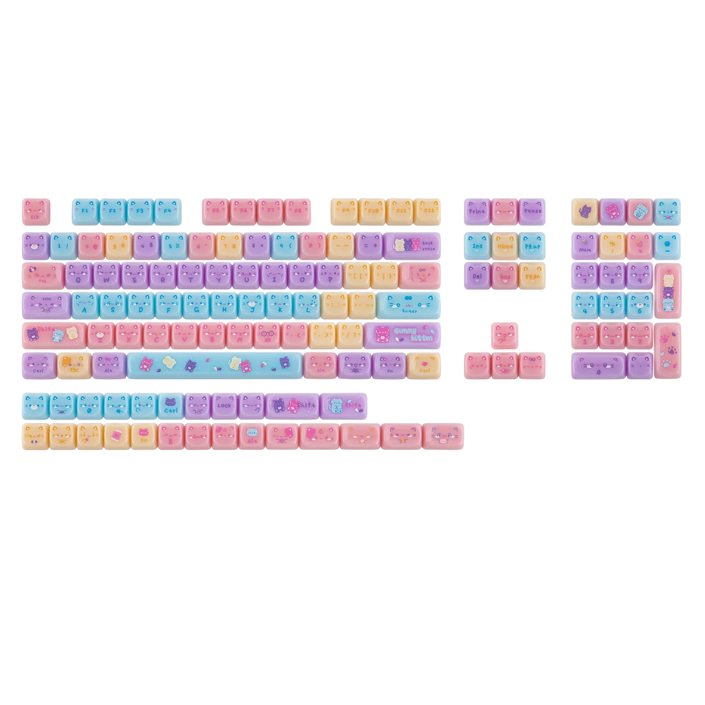 KiiBOOM Meow Pudding Cat Keycap Set 134 pc
