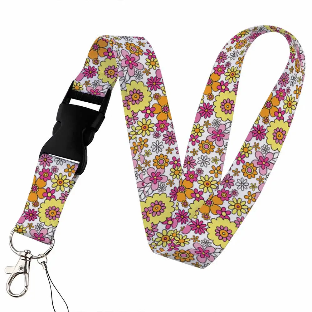Beautiful Floral Work or School Lanyards