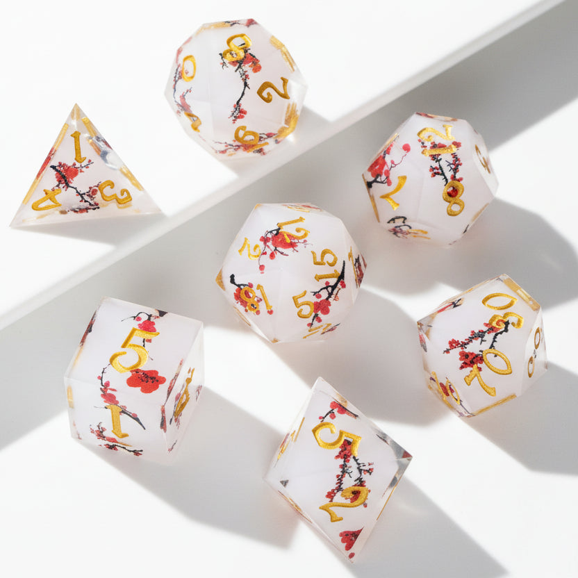 Bees and Blossoms 7 Piece Dice Set
