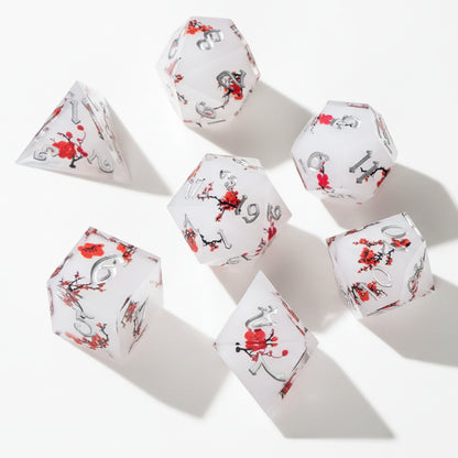 Bees and Blossoms 7 Piece Dice Set
