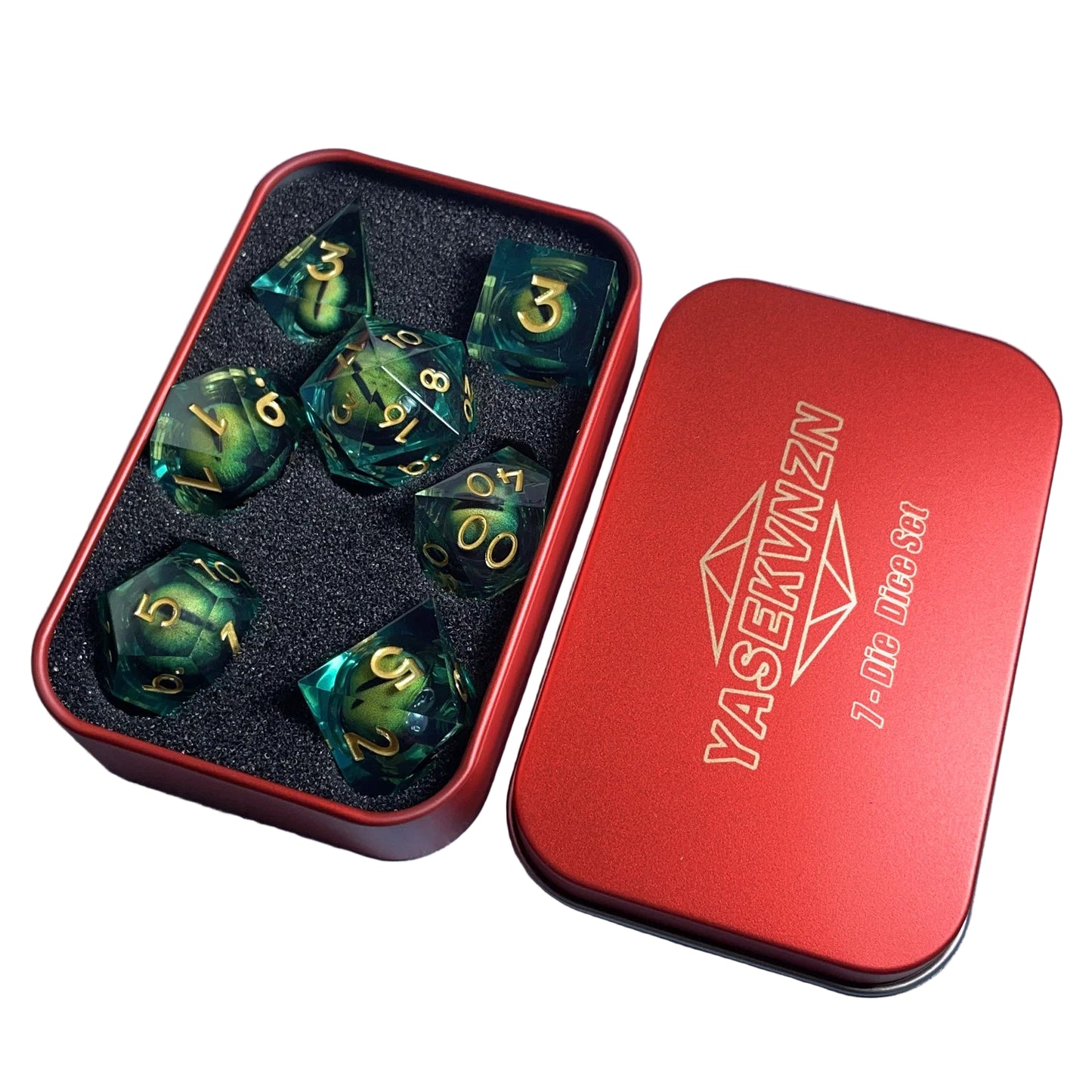 Suspended Eyeball 7 Piece Resin Dice Set