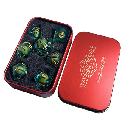 Suspended Eyeball 7 Piece Resin Dice Set