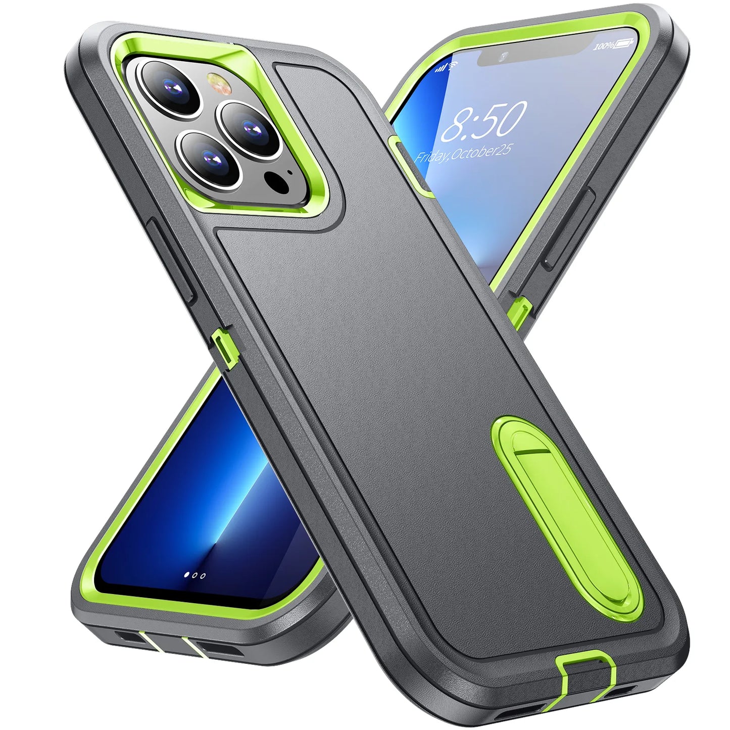 Defend Heavy Armour Shockproof iPhone Case - Grey & Green