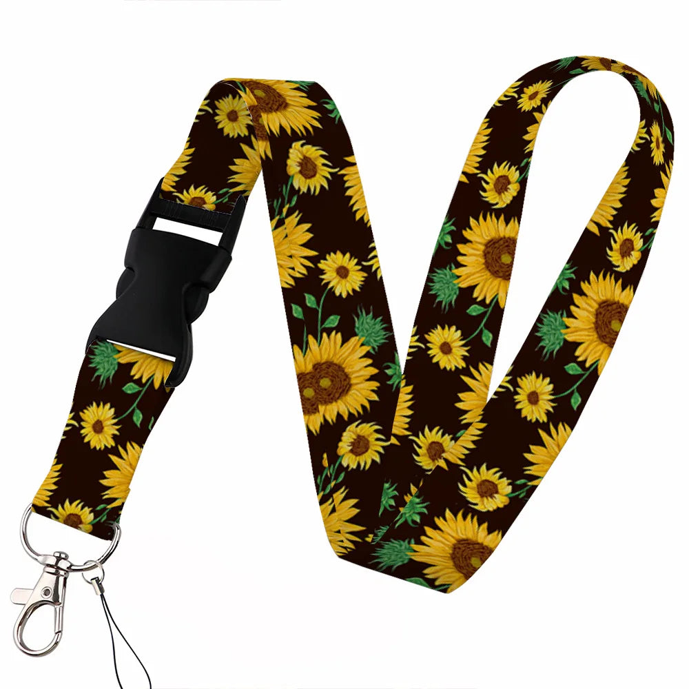 Beautiful Floral Work or School Lanyards