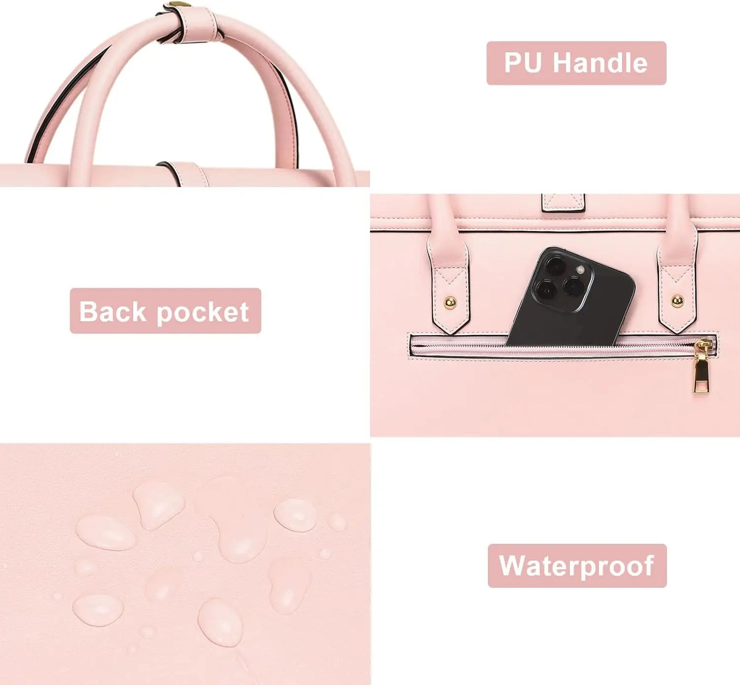 Bow PU Leather Briefcase Laptop Bag