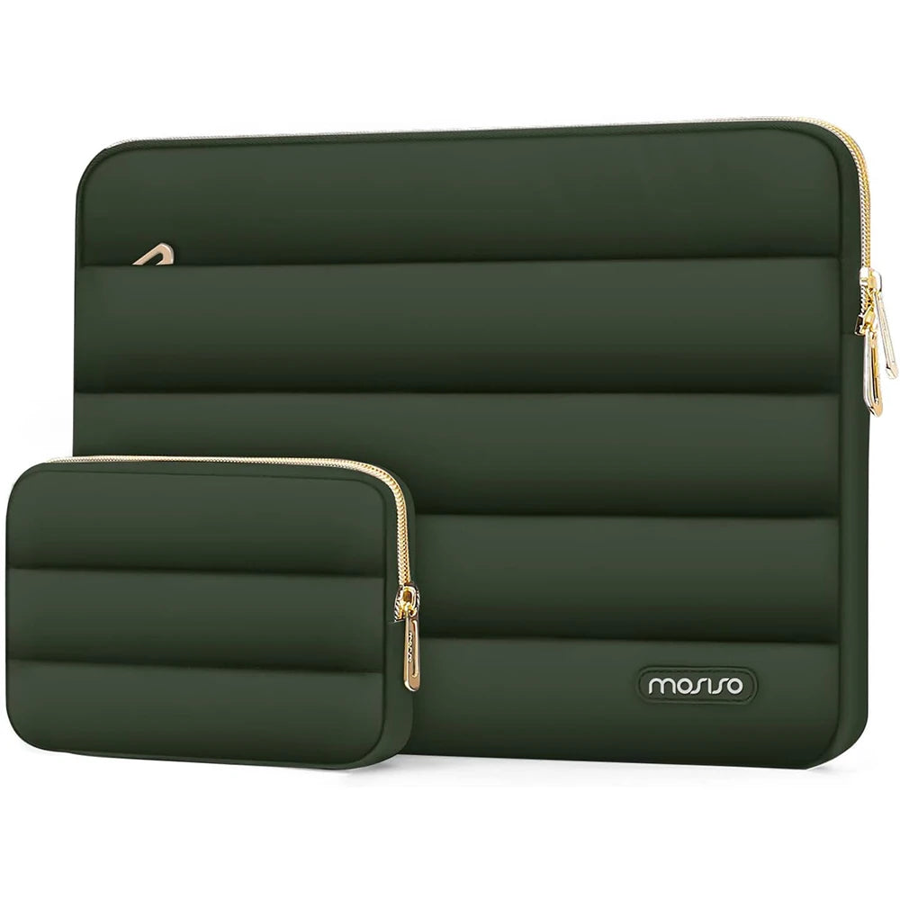 Mosiso Puffy Laptop Bag and Pouch Combo